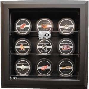  Philadelphia Flyers 30 Puck Cabinet Style Display Case 