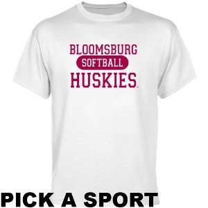  Bloomsburg Huskies White Custom Sport T shirt   Sports 