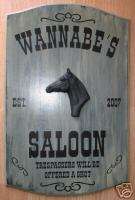 personalized wood Pub sign bar saloon horse farm equine  