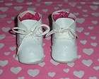 Fits 18 Inch Tiny Tears Doll..White Star CutOut Baby Doll Shoes..Item 