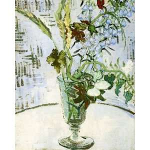   Flowers in a Vase: Vincent van Gogh Hand Painted Art: Home & Kitchen
