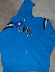 Detroit Lions Fullzip Hooded Sweatshirt X Large XL NWT  