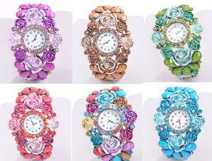 wholesale 6pcs Crystal Cuff bracelet Bangle Watch Br2  