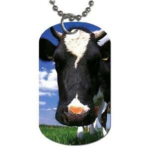 Cow Dog Tag with 30 chain necklace Great Gift Idea