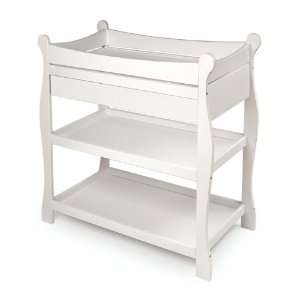  Badger Changing Table White Sleigh Style Table w 