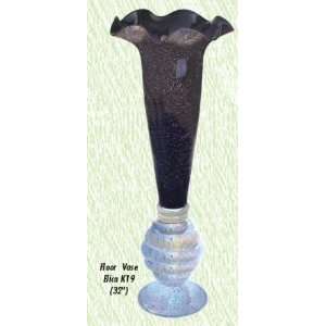 Black Elica Vase Hand Blown Modern Glass Vase:  Home 