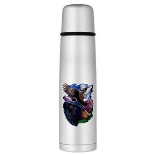    Large Thermos Bottle Bear Bald Eagle and Wolf: Everything Else