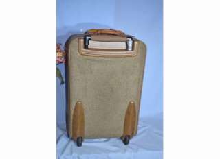 HARTMANN GREY TWEED BELTING LEATHER 23 CARRY ON BAG ROLLING WHEELED 