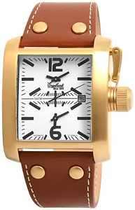 German automatic watch dual time, date, gold ,Ø43mm NEW  