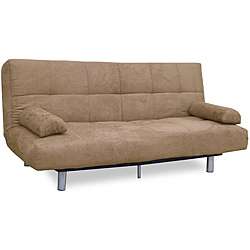 Pleasanton Khaki Microsuede Futon Convertible Sofa Bed  Overstock