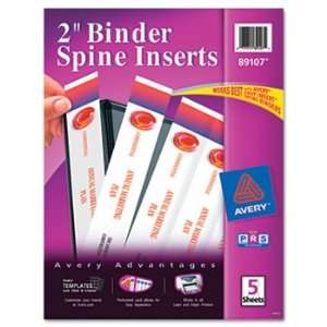 Custom Binder Spine Inserts, 2 Spine Width, 4 Inserts/Sheet, 5 Sheets 