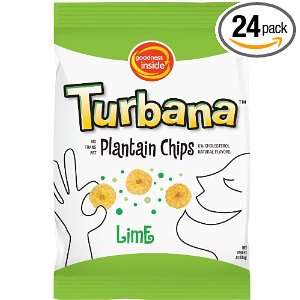Turbana Plantain Chips Lime, 3 Ounce Bags (Pack of 24)  