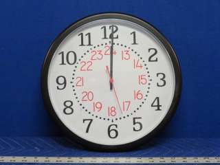 13.5 Wellgain HQ3268 Black Quartz 24 Hour Wall Clock N23  