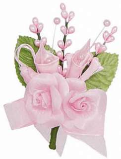 Pink Silk Rose & Lily Corsage/Boutonniere Wedding  