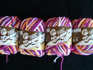Lily Sugar n Cream 100% cotton yarn, variegated, Batik, lot of 4 