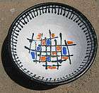 Unusual Signed Modern Art Crackle Pottery Bowl Wagner  