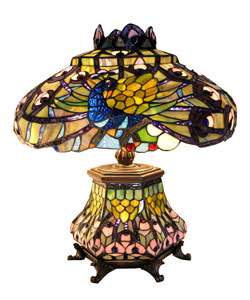 Tiffany style Peacock Lantern Table Lamp  