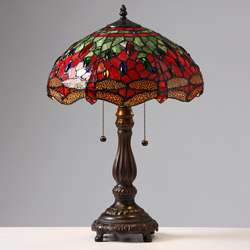 Tiffany style Red Dragonfly Table Lamp  Overstock