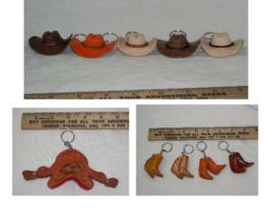 Cute Leather Key Rings: Cowboy Hat   Saddle   Boots  