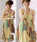 New Yellow Trendy Summer Halter Strapless women girl Dress/Dresses S 