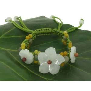 Magnificent Blossom Allure This Breath of Heaven Flower Jade Bracelet 