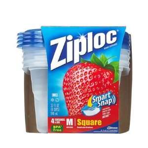 Ziploc Container, Medium Square 4 ct (Pack of 6)