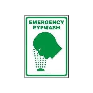  EMERGENCY EYEWASH (W/GRAPHIC) 14 x 10 Plastic Sign: Home 