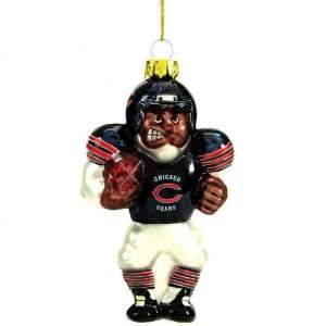   Chicago Bears 4 Blown Glass Football Player Ornament: Sports