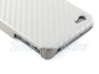 Hard Back Cover Case for iPhone 4 White Carbon Fiber  