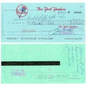  Ford Yankees Payroll Check   MLB Cut Signatures