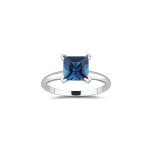  1.77 Cts London Blue Topaz Solitaire Ring in 14K White 