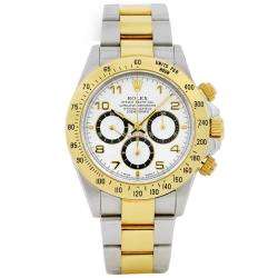 Pre owned Rolex Mens Daytona Two tone White Dial Watch  Overstock 