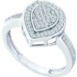  10K White Gold Micro Pave Diamond Ring With 0.20CT Radiant 