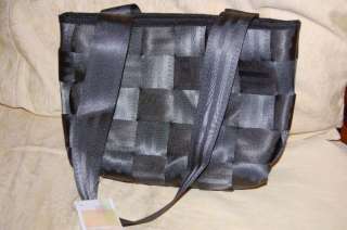 Recycled Upcycled Seatbelt Charcoal Grey Indian Bag  
