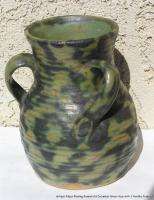 Vintage American Art Pottery Signed Fulper 6.5 Vase 3 Handles 