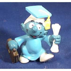  The Smurfs Vintage Graduate Smurf Pvc Figure: Toys & Games