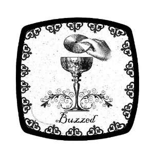 Buzzed Porcelain Winers Wine Glass Topper, Set of 4 