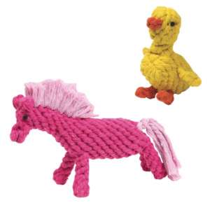 Zanies Horse Duck Woven Rope Tug Chew Toys for Dogs  