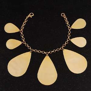  Gold Plated Teardrop Charm Costume Bracelet: Jewelry