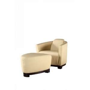  Bella Italia Leather Hotel Lounge Chair in Off White: Home 