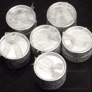 small round jewelry jewellery gift boxes case silve  