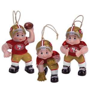 Set of 3 NFL San Francisco 49ers Little Guy Football Player Christmas 