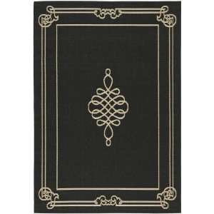  Safavieh CY6788 26 4 Courtyard Collection Black and Cream 