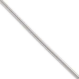  Sterling Silver 20 inch 2.25 mm Round Snake Chain Necklace 