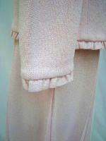CASTLEBERRY KNITS Petite Blush Acrylic Novelty Knit Skirt Suit Sz 8 