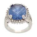 Simon Frank Silvertone Blue and White Crystal Ring Today 