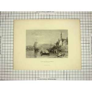   c1790 c1900 SCENE ST. LAWRENCE MONTREAL BOATS CANADA
