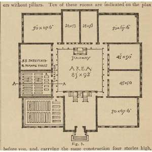  Floor plan for the proper storage of books,library,1881 