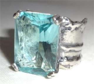 Silpada Sterling Silver Aqua Blue Glass Ring Size 6 R1608 ~ Retired