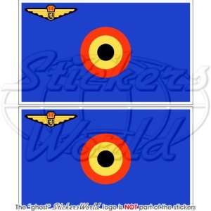 BELGIUM Belgian AirForce Flag 4 (100mm) Vinyl Bumper Stickers, Decals 